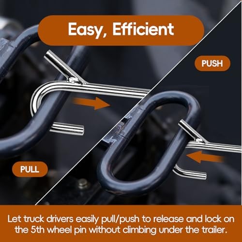 5th Wheel Pin Puller 31" Heavy-Duty Solid Steel Chrome Plated Detachable 1pack