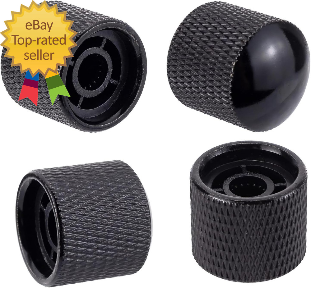 4Pcs Black Metal Guitar Control Knob Volume Tone Control Dome Knobs Guitar