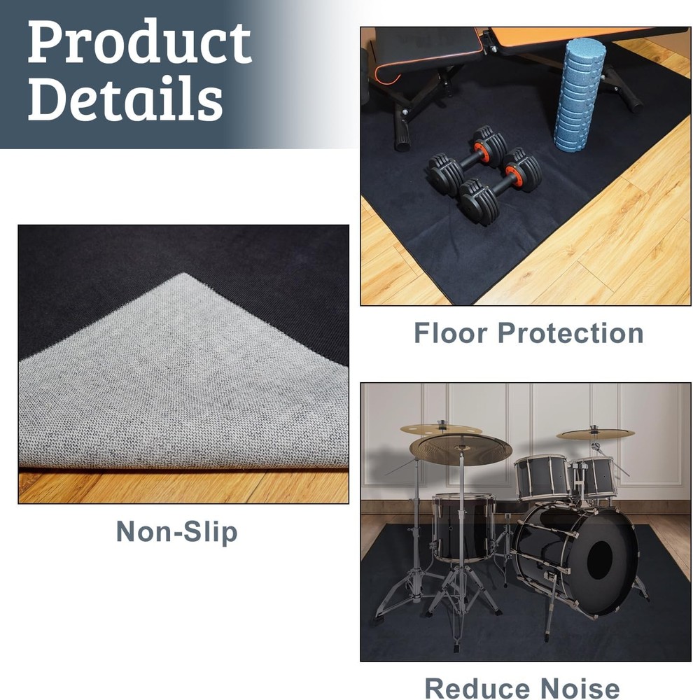 Drum Rug, Mat with 5'3" x 3'11" (Rectangular), Orange & Gray