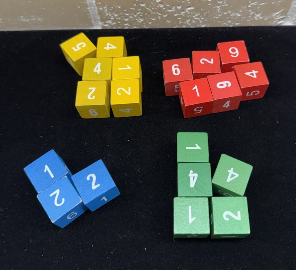 Learning Mathematics wooden Number Rolling Cubes Assorted Colors Teaching Games