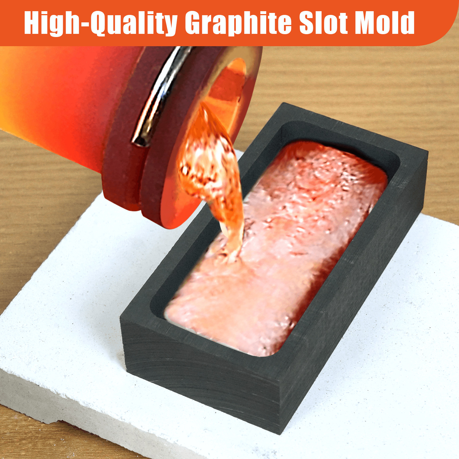 9PCS Graphite Ingot Crucible Mold Set Torch Melting Tools Kit for Gold Silver