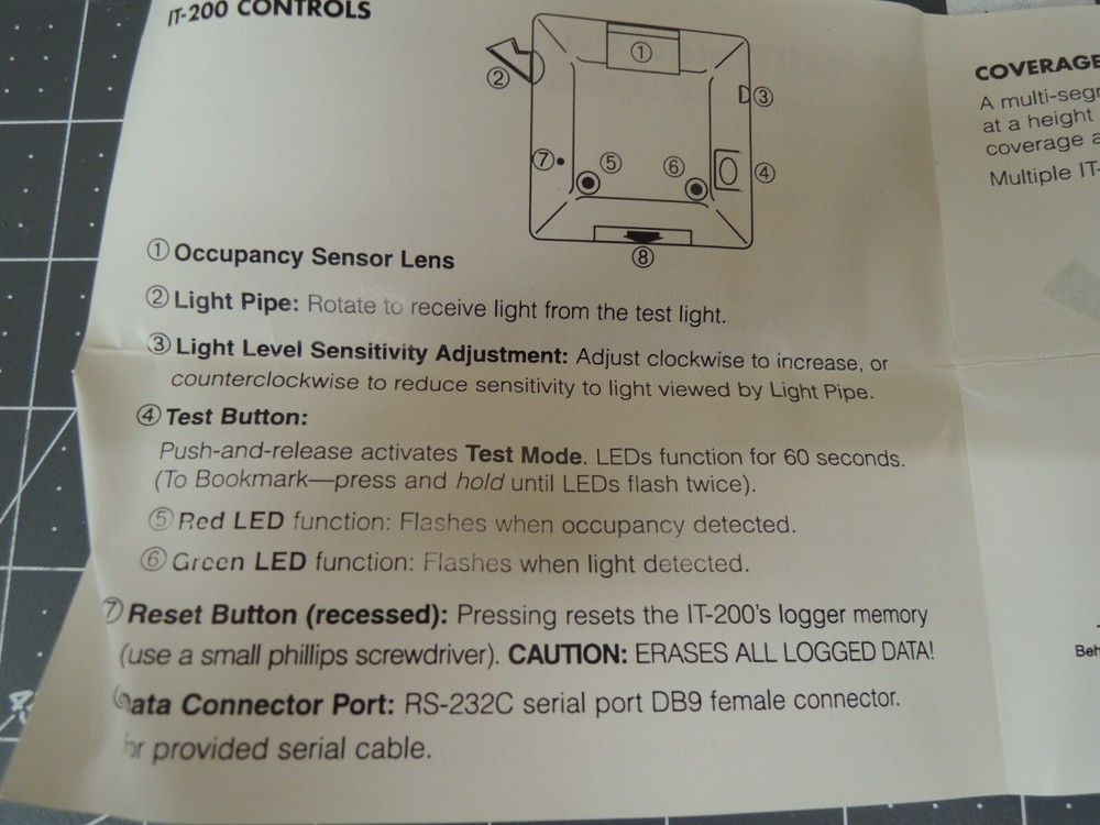 Wattstopper IT-200-PC InteliTimer Pro Occupancy Sensor and Light Logger White