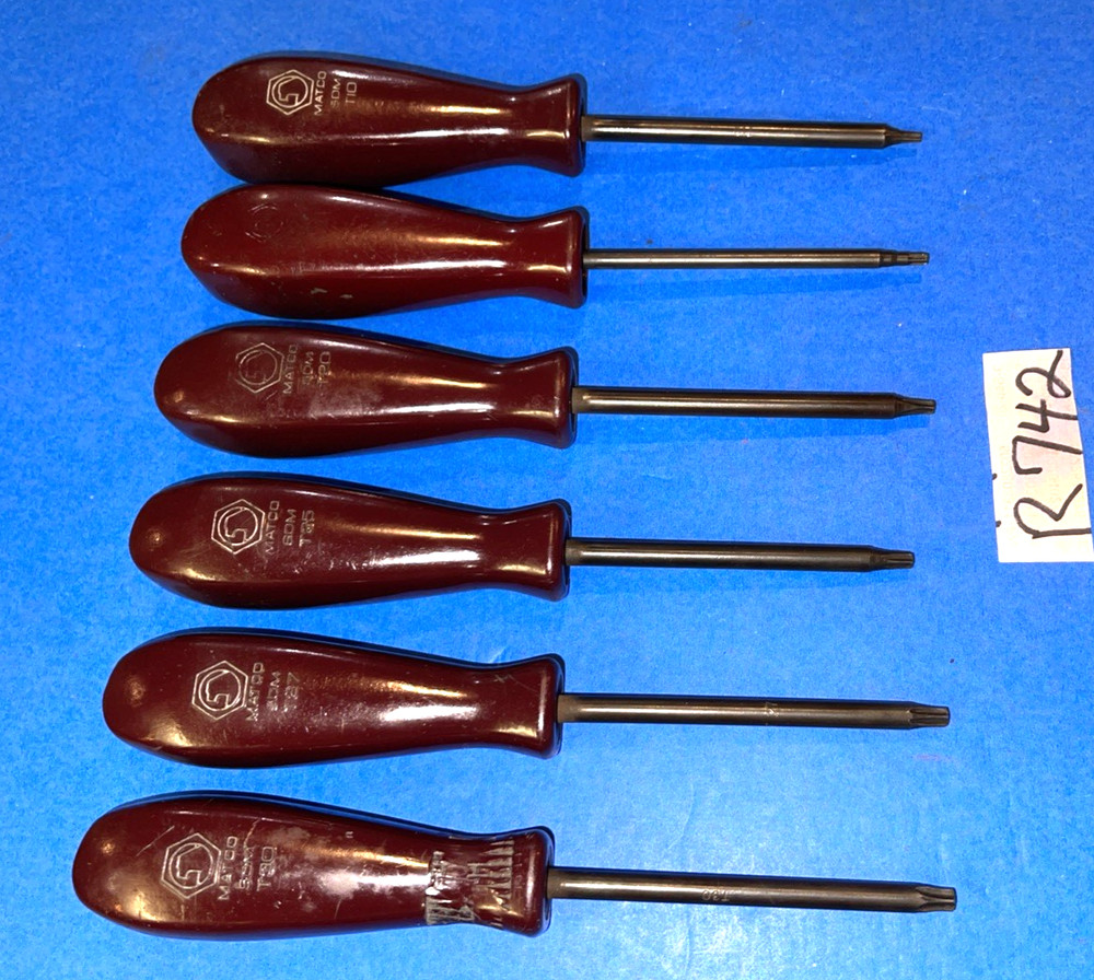 MATCO TOOLS 6 PIECE TORX SCREWDRIVER SET MAROON HANDLES