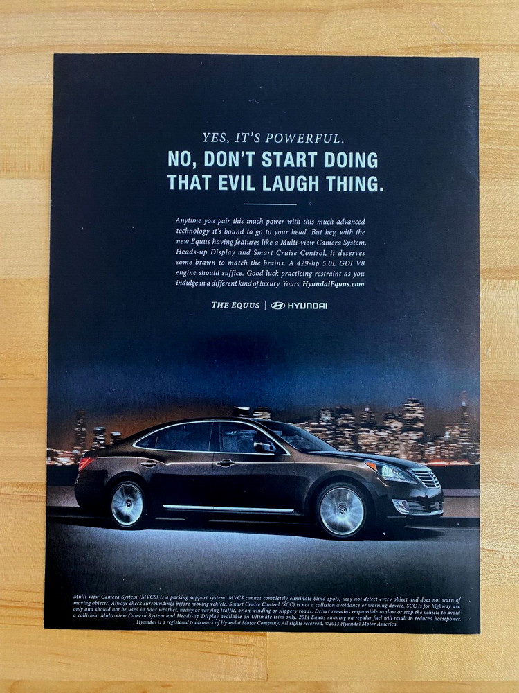 2013 Print Ad Hyundai Equus 8"x10-1/2"