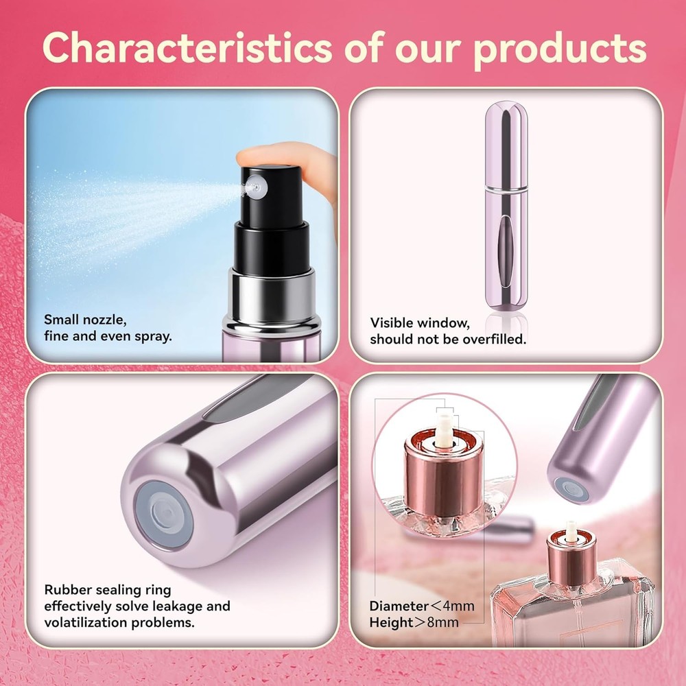 Refillable Perfume Portable Atomizer Bottle Refillable Perfume Spray, Travel Per