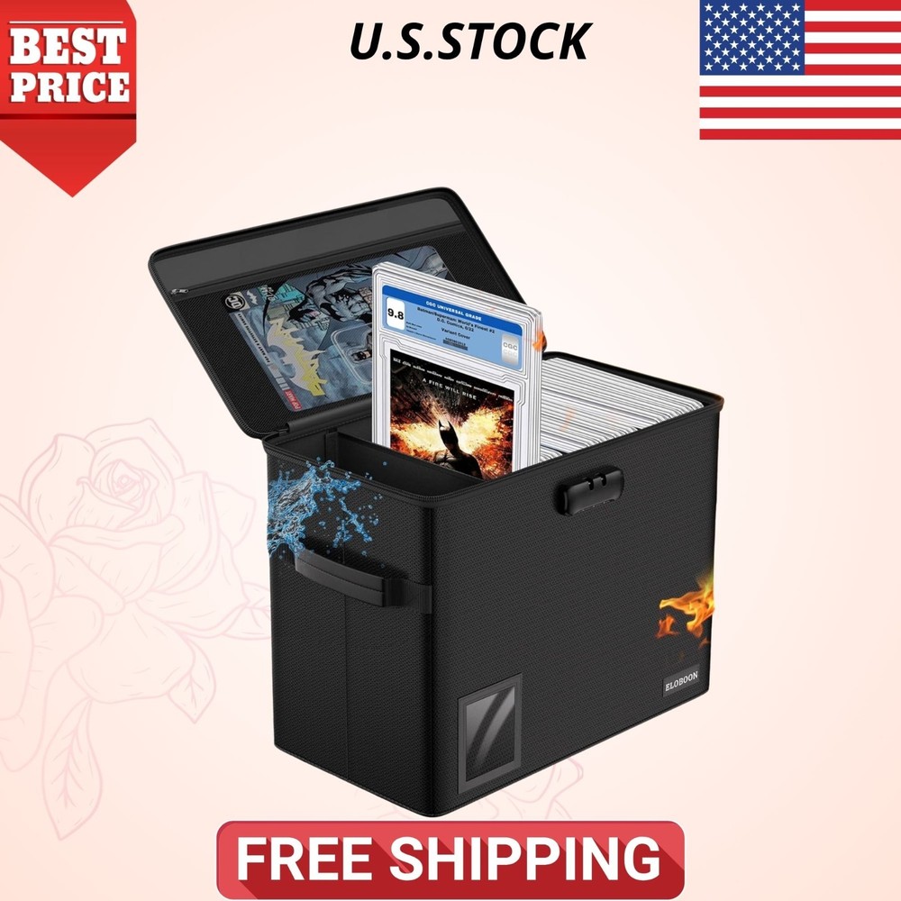 Graded Comic Book Storage for 30 Comics, Fireproof & Water-Resistant & Moisturep