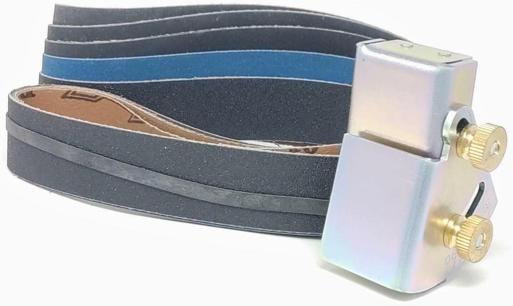 Knife Sharpening Angle Guide Pack - 1x30 Belt Sander Guide & 5 Sanding Belts