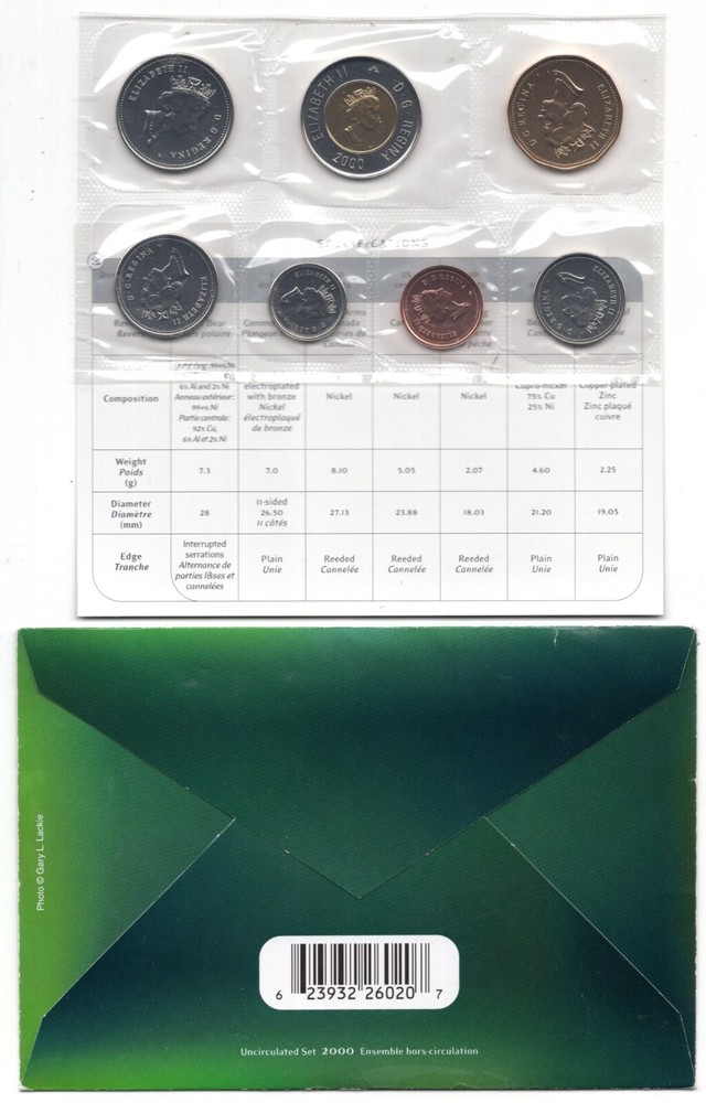 2000 W Canada PL Uncirculated Proof Like Coin Set