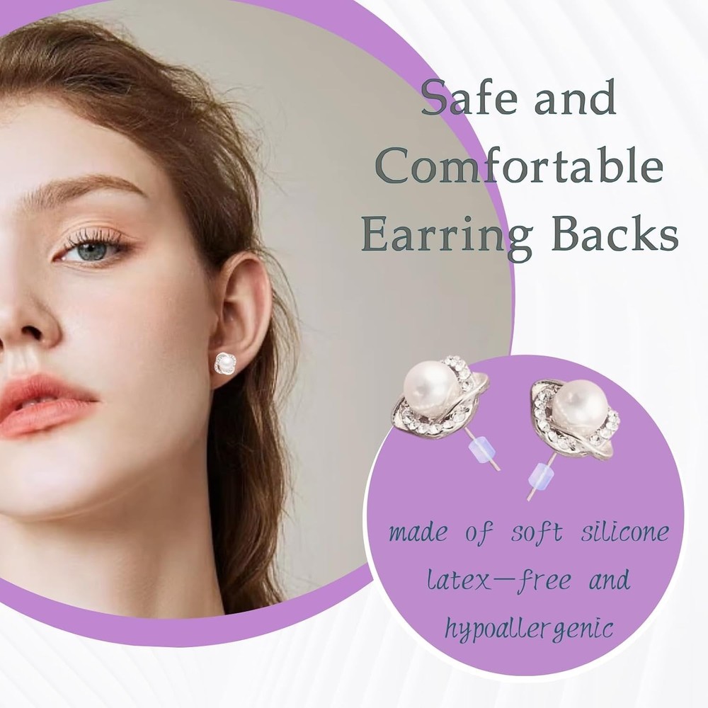 200PCS Clear Silicone Earring Backs - Hypo-Allergenic Stoppers for Secure Hold