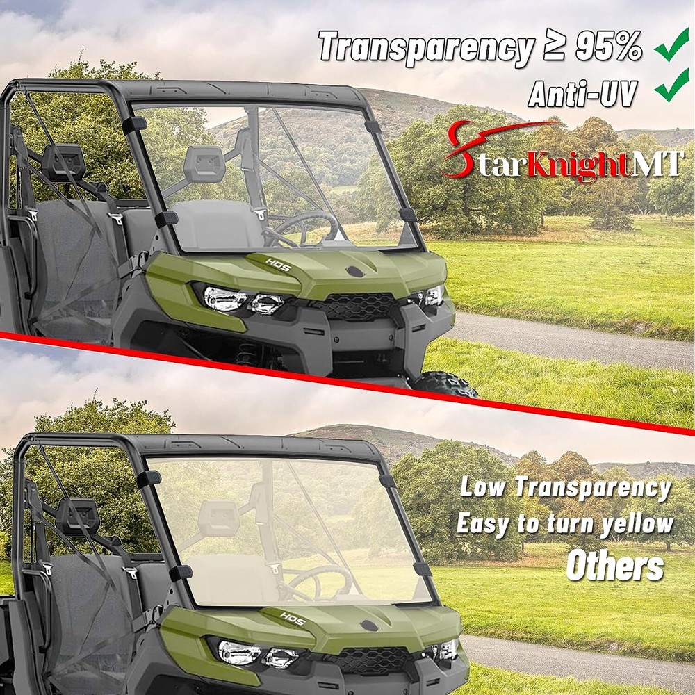 UTV Full Windshield Scratch Resistant for Can-Am Defender HD 5 /8 /10 2016-2023