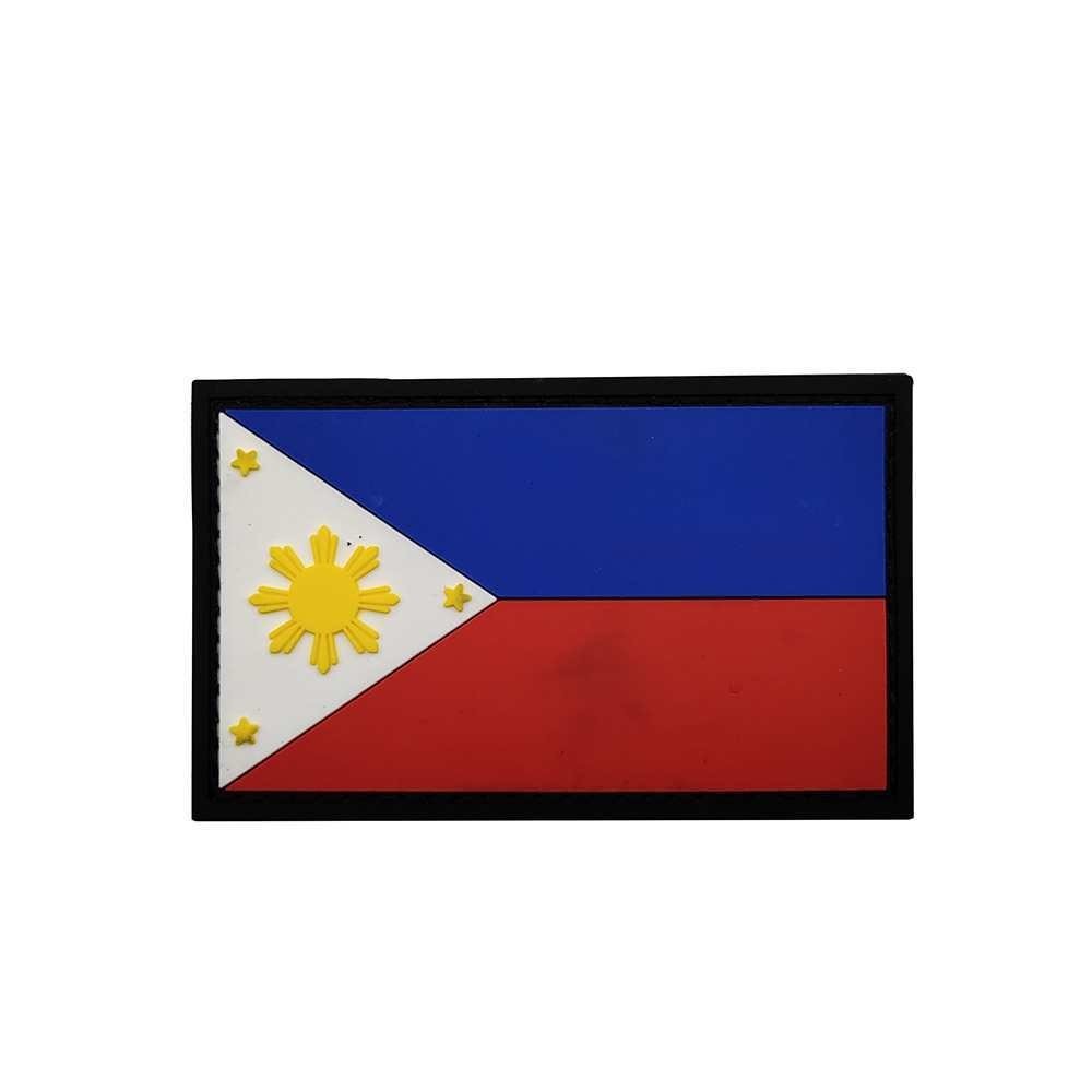 2Pcs Philippines Flag FILIPINO FLAG Adhesive Tactical Rubber Hook Patch Forest