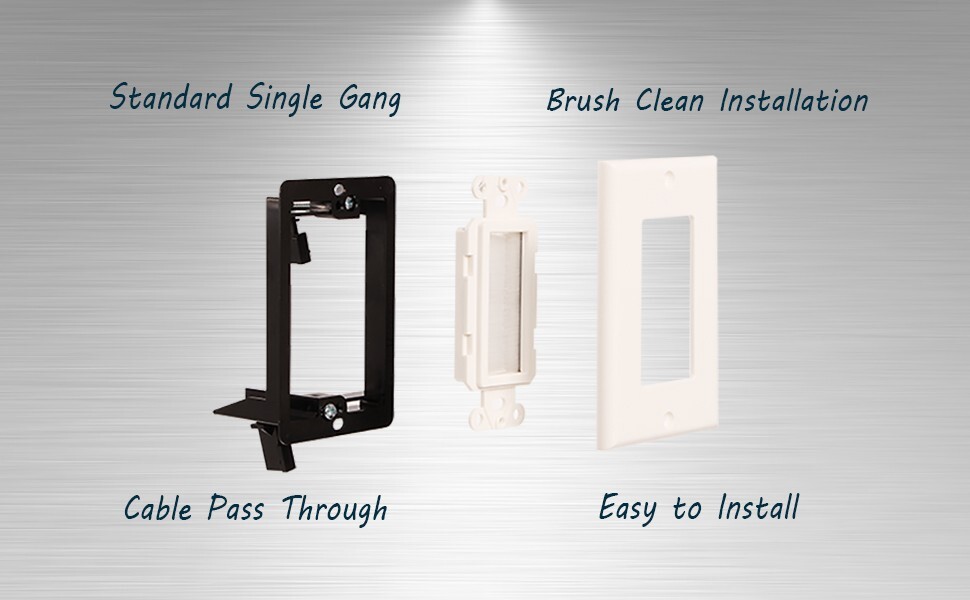 Brush Wall Plate Deco Bristle Insert with Mounting Bracket for Cables 30-Pack