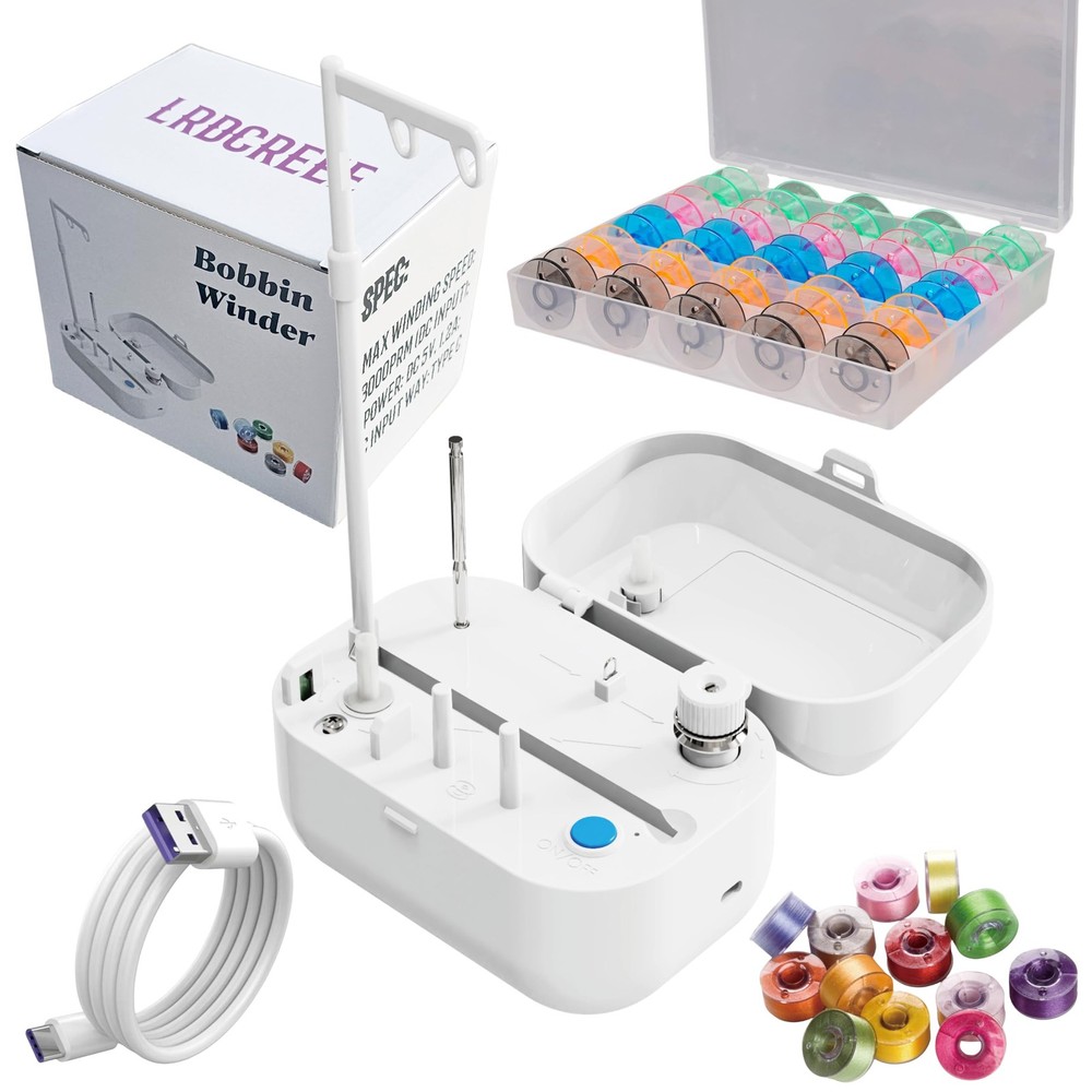 Automatic Bobbin Winder Bobbin Winding Machine with Auto Stop Sensor, Large S...