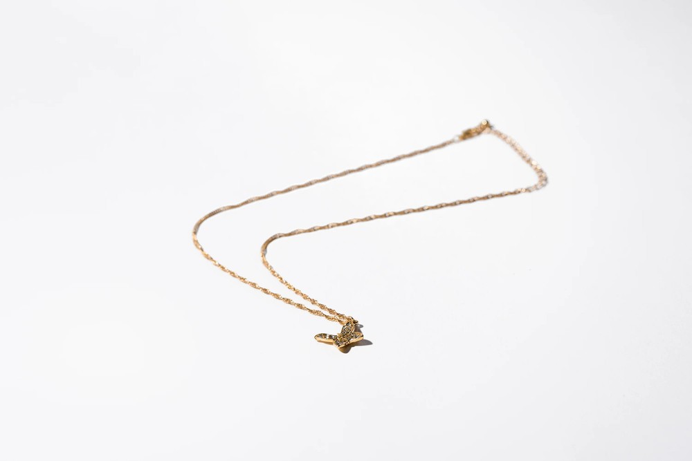 Rhinestone Butterfly Necklace