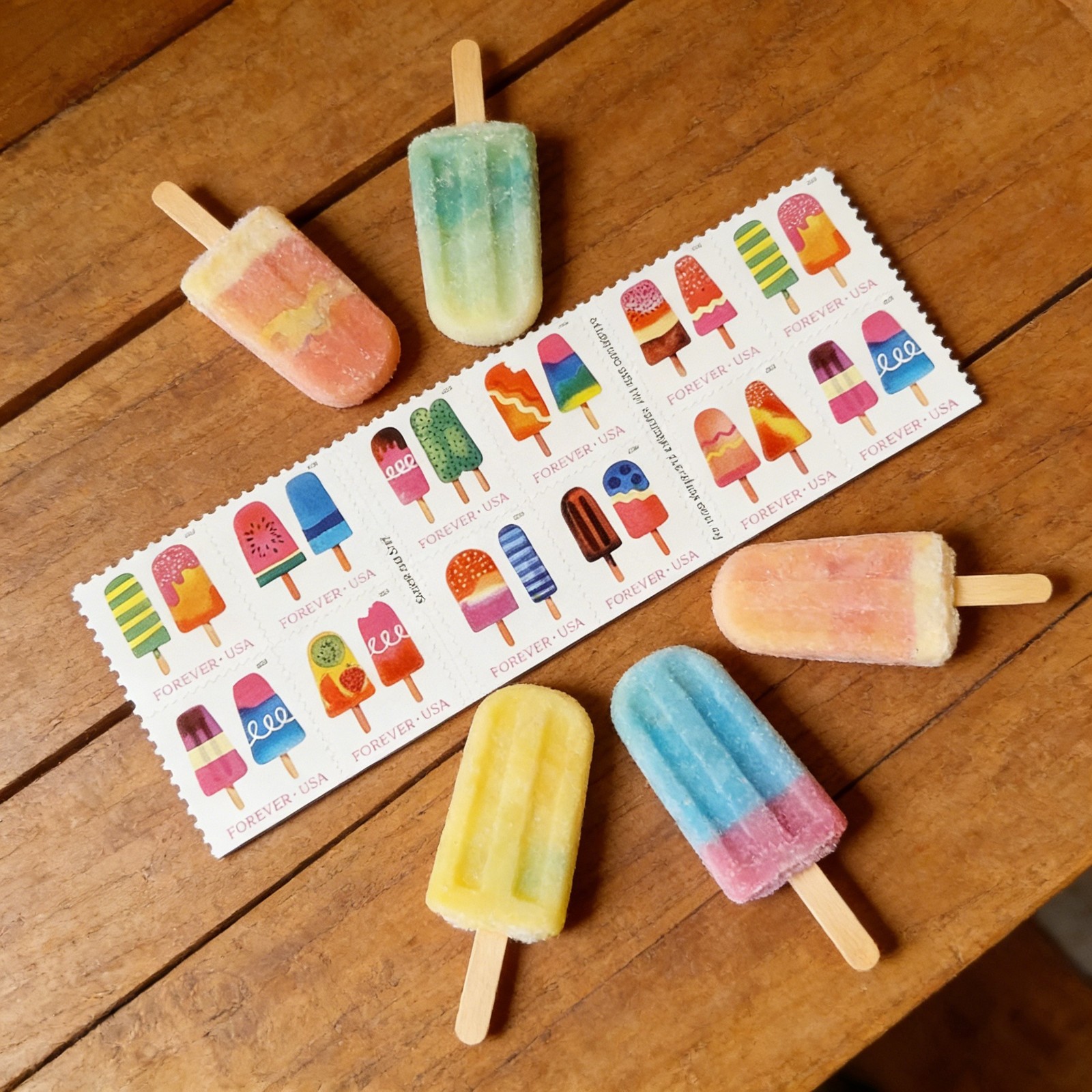 2017 US Frozen Treats Popsicle Stamps Book of 100 MNH Scott #5285-5294