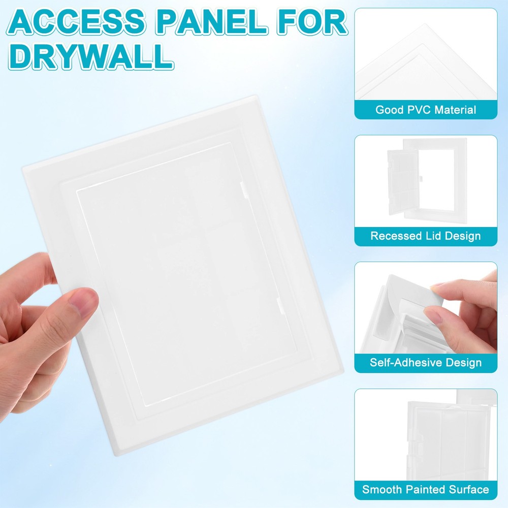 1-Pack Access Panel for Drywall, 4.5x6" Plastic Self Adhesive Covers [White]
