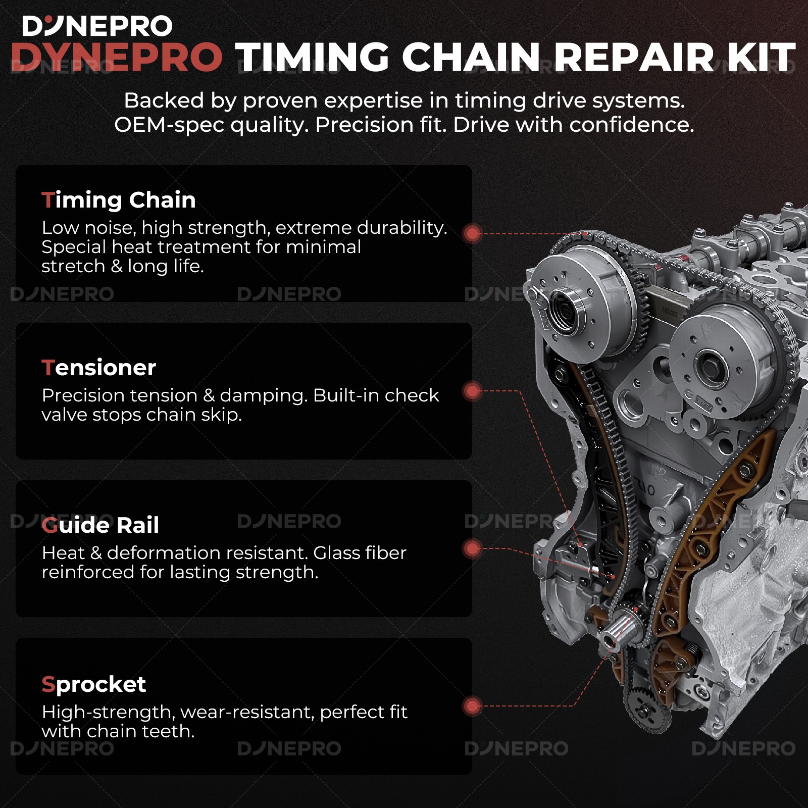 5.4L Timing Chain Kit w/ Cam Phaser For 2004-2011 Ford F150/F250/F350 Super Duty