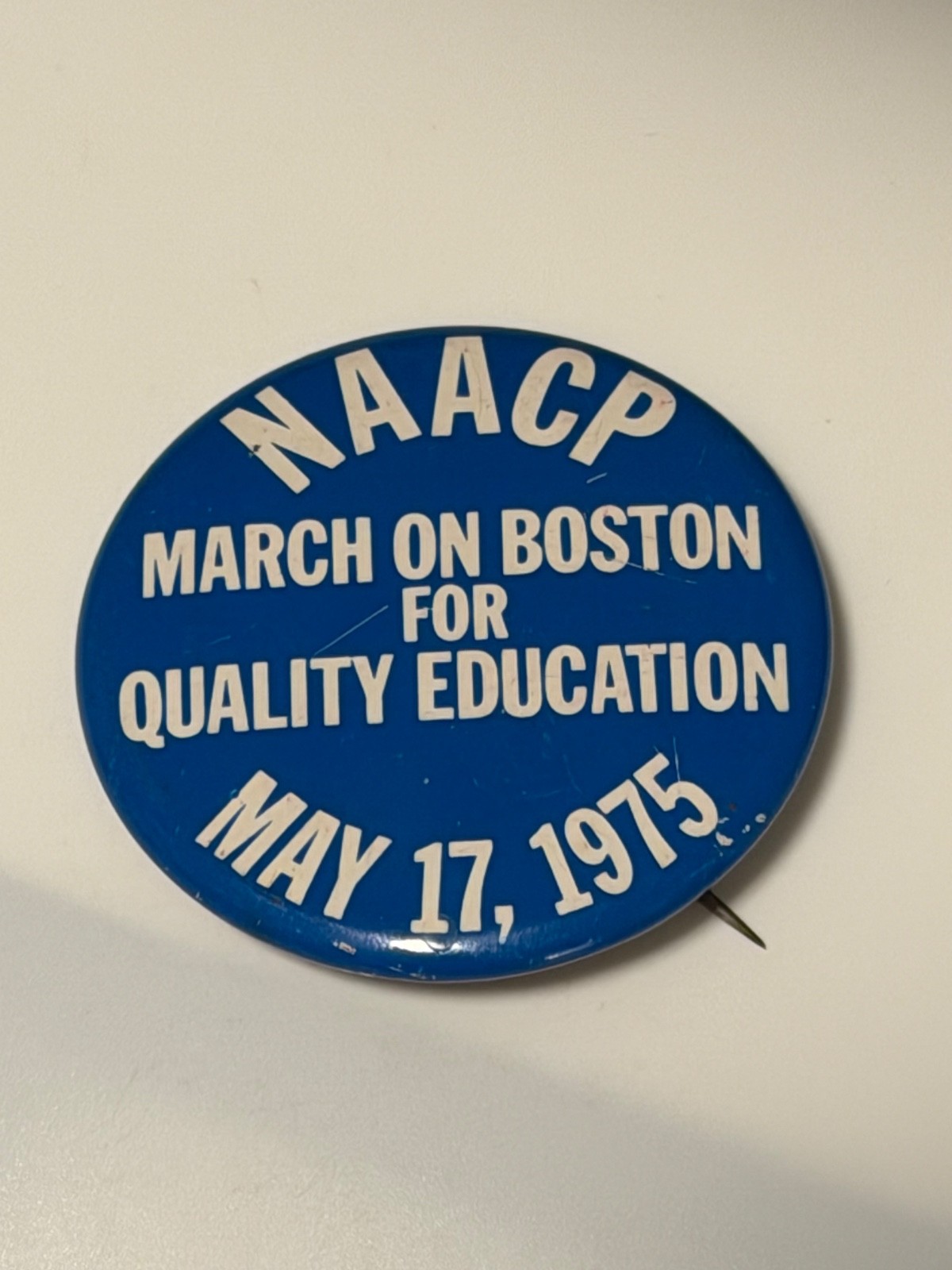 1975 NAACP March On Boston For Quality Education civil rights pin