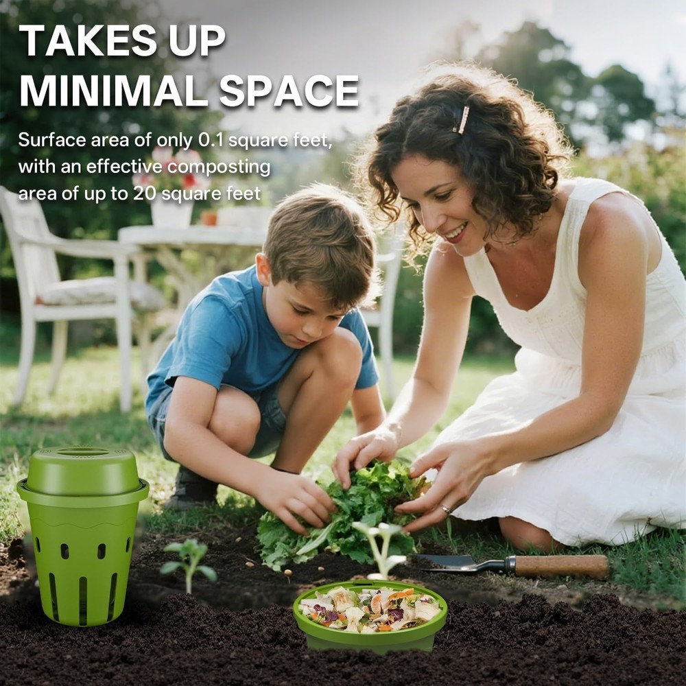 Underground Worm Composting Bin, Outdoor Mini Inground Worm Composter for Beginn