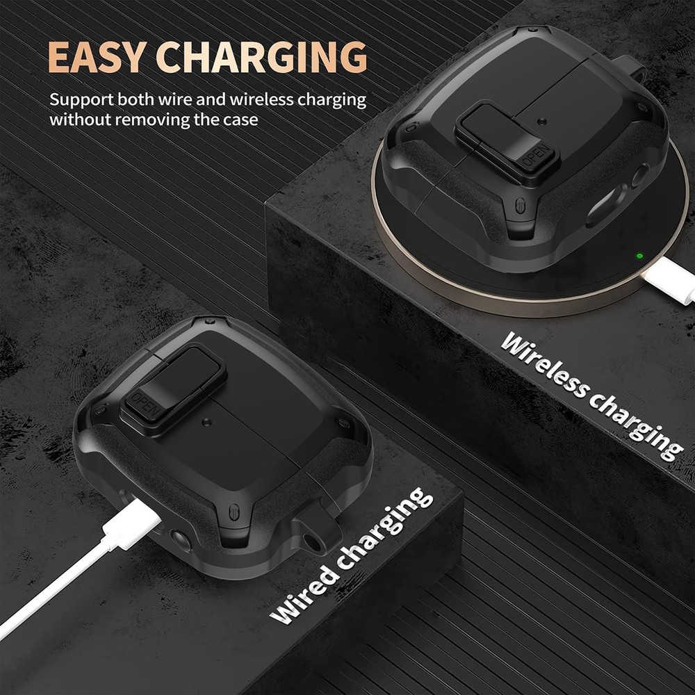 Galaxy Buds 3 Pro/3/3 FE Case Cover with Secure Lock 3 FE, Black