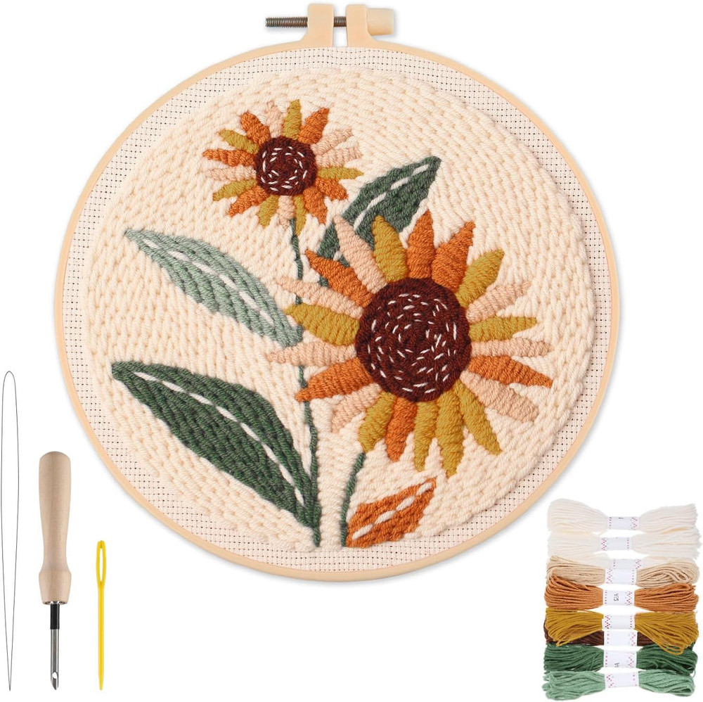 Punch Needle Kit Adults Beginner- Step-By-Step Guide & Video, Including Punch Ne
