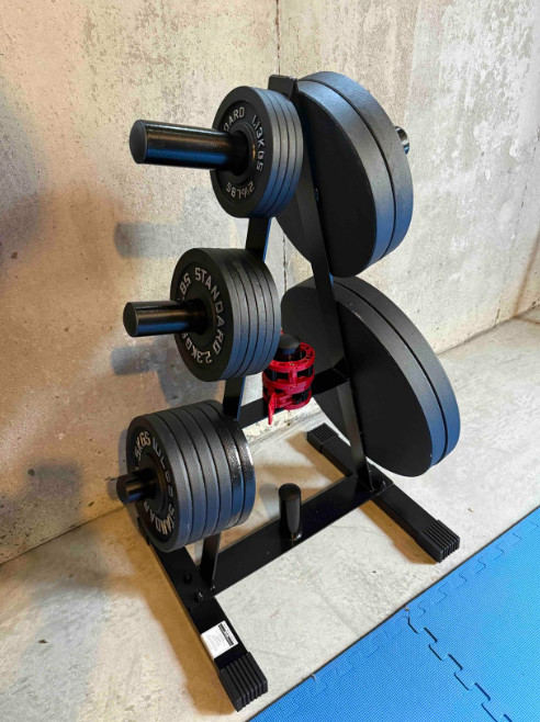 A-Frame Olympic Plate Rack, Heavy-Duty 2” Weight Tree, 7 Posts