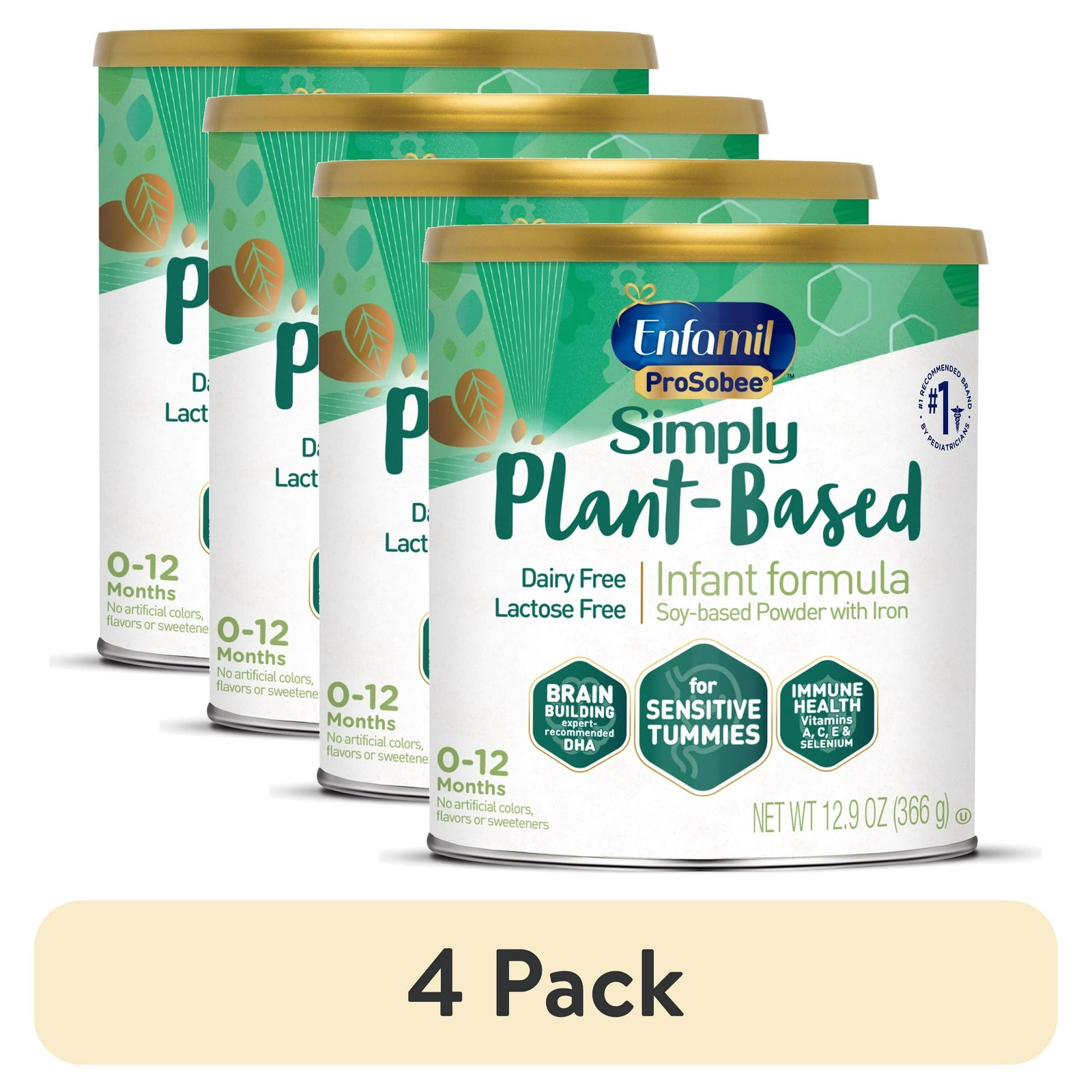 Enfamil Prosobee Simply Plant Based 12.9 OZ x 4 Expires 04/2026