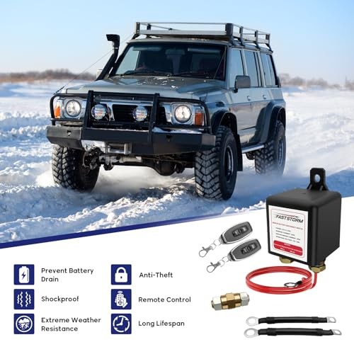 Side Post Remote Battery Disconnect Switch 12V, 250A Remote Battery Kill Switch