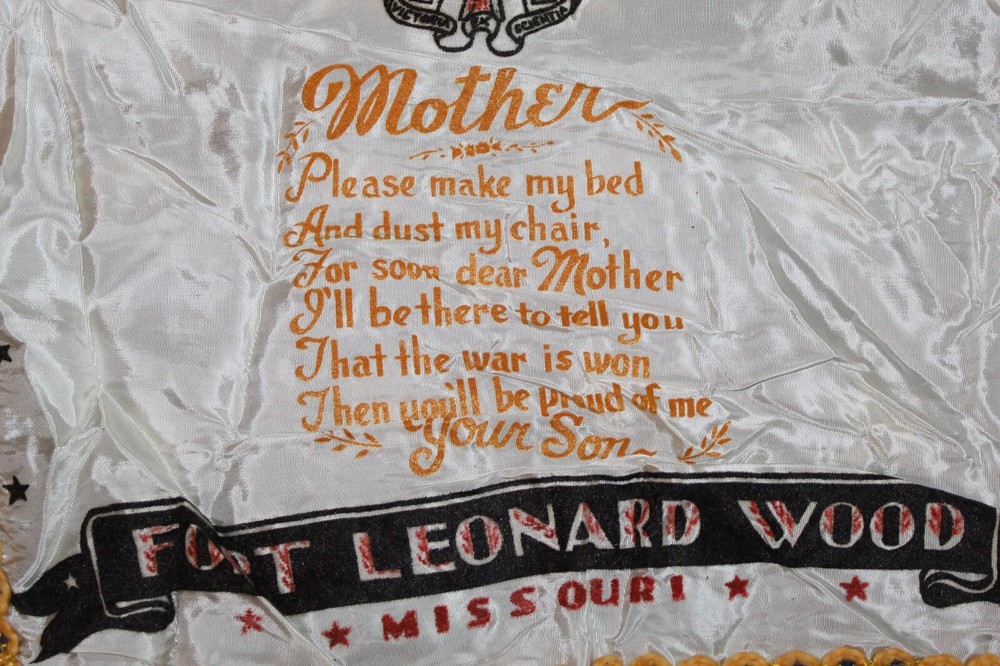 Original Early WW2 U.S. Army "Fort Leonard Wood Missouri" Mother Pillow Cover