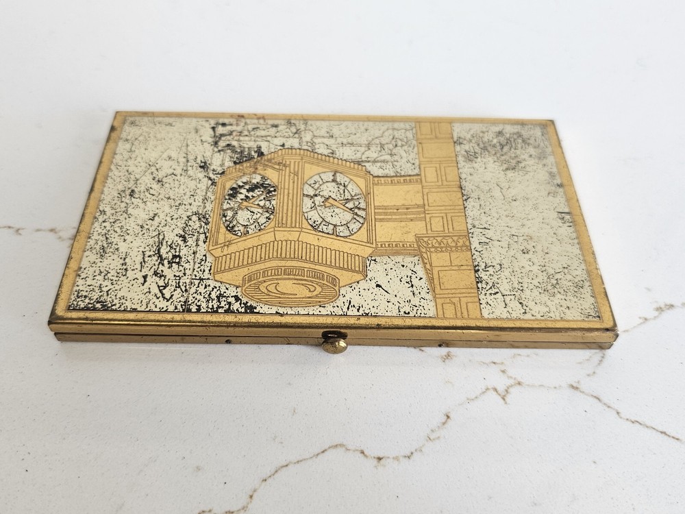 Vintage Wadsworth Solid Brass Cigarette Case Clock