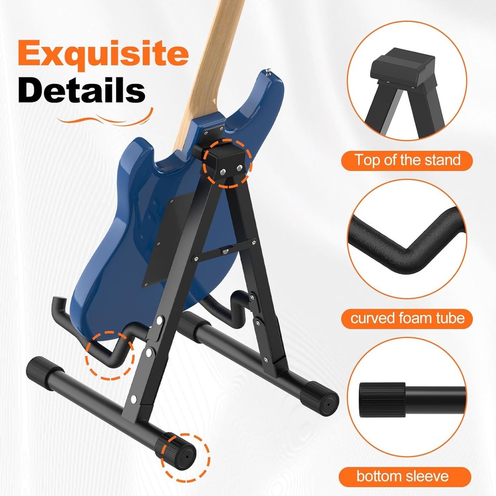 A Frame Folding Metal Guitar Stand