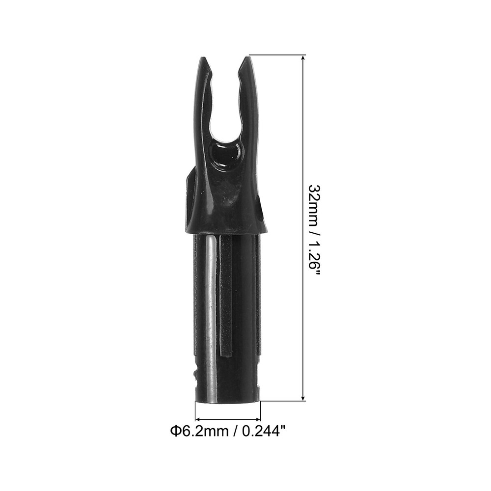 Archery Arrow Nocks 6.2mm 0.244", 60 Pack Insert Arrow Nock Replacement, Black