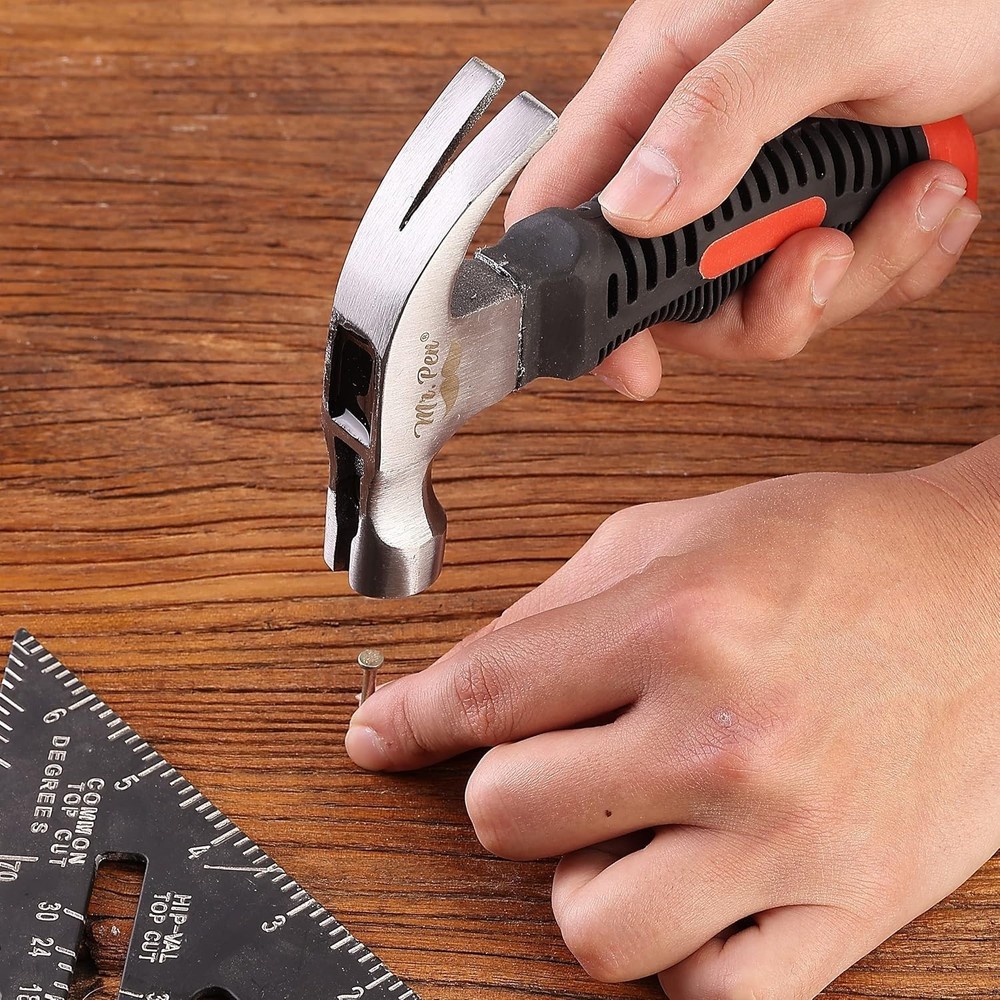 Compact 8oz Stubby Claw Hammer with Non-Slip Grip - Perfect for DIY Projects