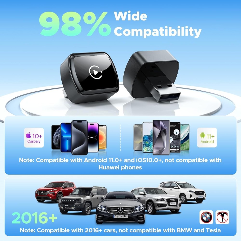 3 in 1 Wireless Mirror Link Adapter Wired to CarPlay for iPhone Auto Adapter USB
