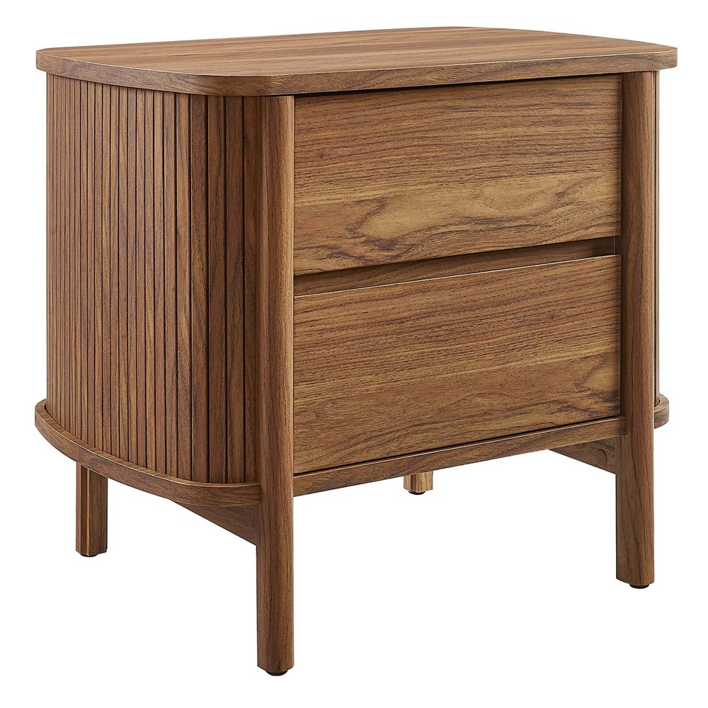 Modway Cadence 2-Drawer Nightstand in Walnut