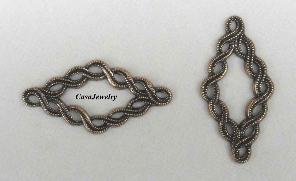 #3463 ANTIQUED GOLD CELTIC MULTI RING CONNECTOR - 2 Pcs