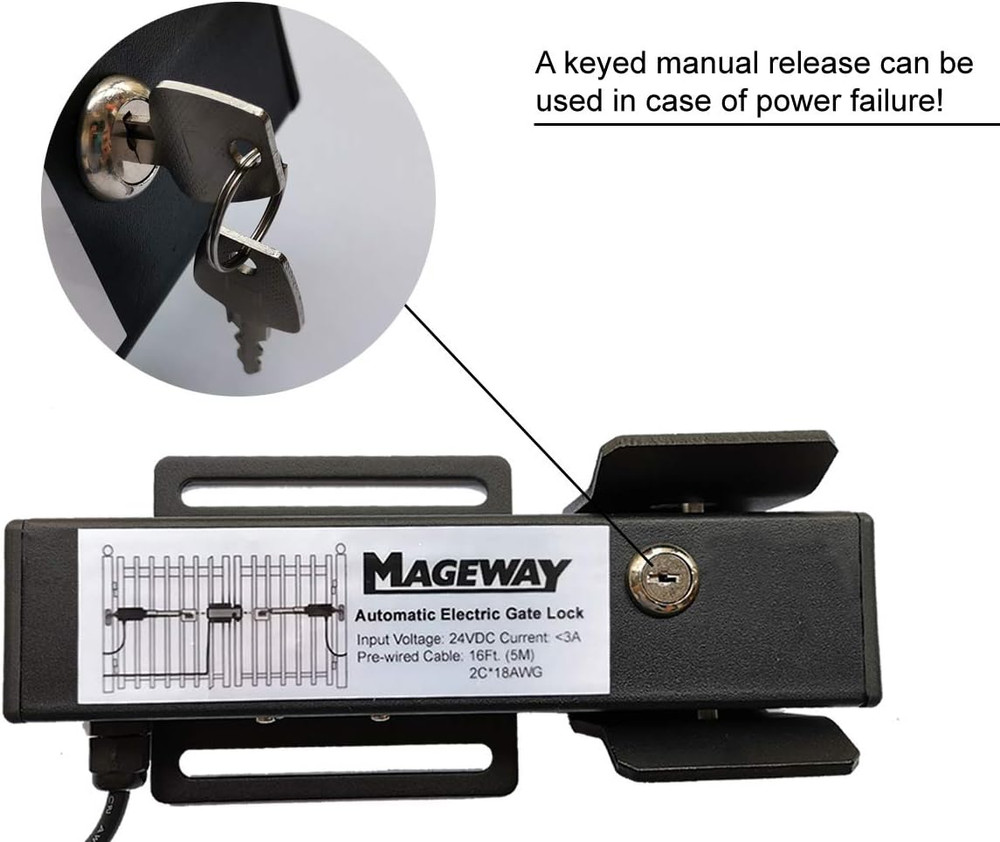 24VDC Heavy Duty Automatic Electric Gate Lock for Swing Gate Opener Operator