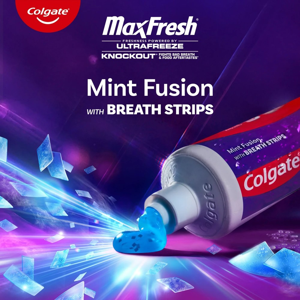 Colgate Max Fresh Knockout Toothpaste, Whitening Toothpaste with Mini Breath
