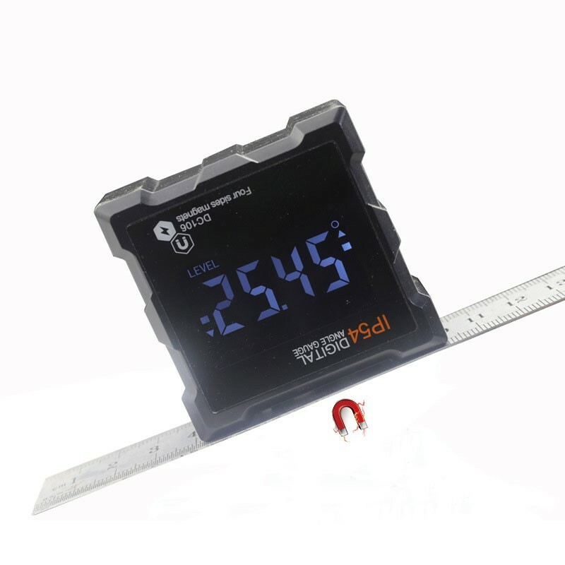 IP54 Goniometer Digital Angle Ruler 4 Sides Magnetic Protractor Angle Gauge