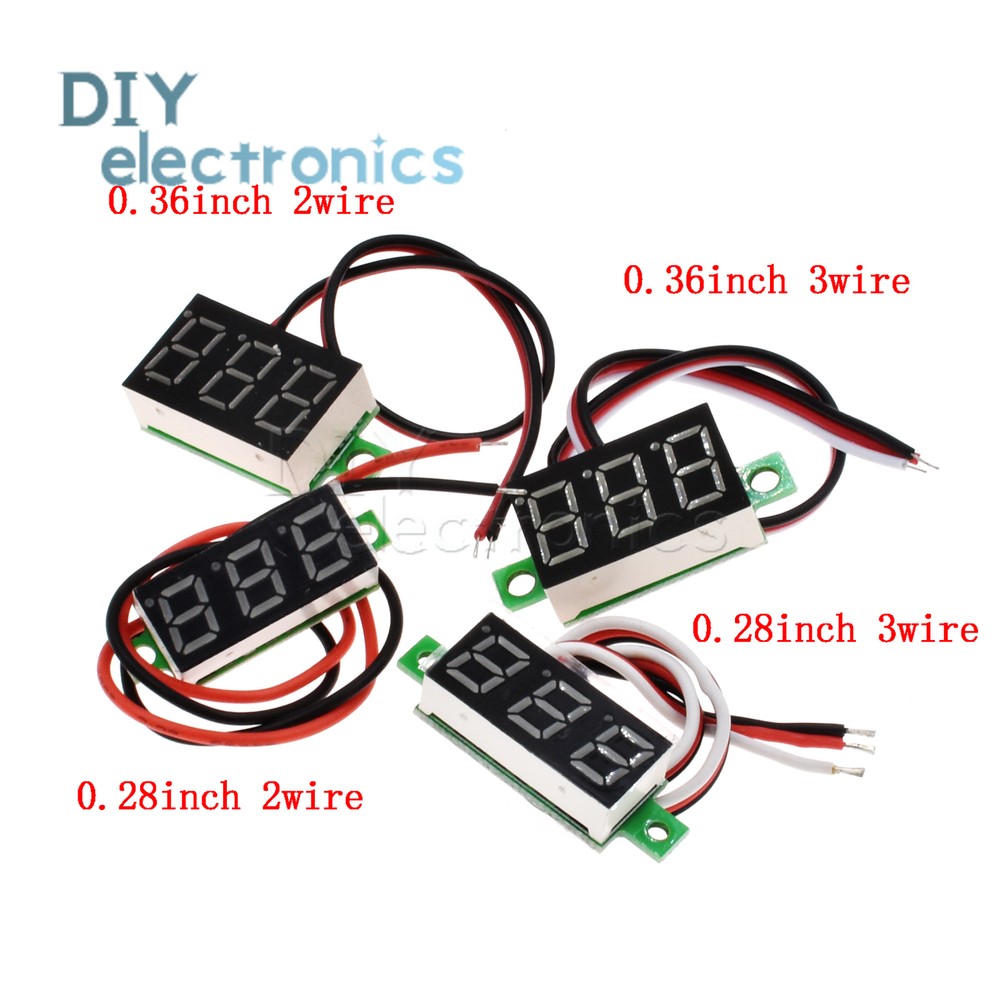 0.28inch DC Digital Voltmeter Panel Mount LED Voltage Meter 100V/2.5-30V A3GS