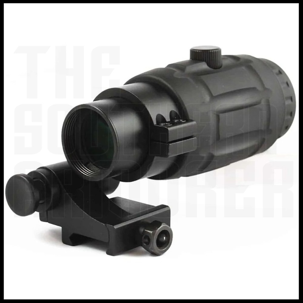 3X RED DOT SCOPE OPTICAL MAGNIFIER WITH FLIP TO SIDE MOUNT FOR RAIL