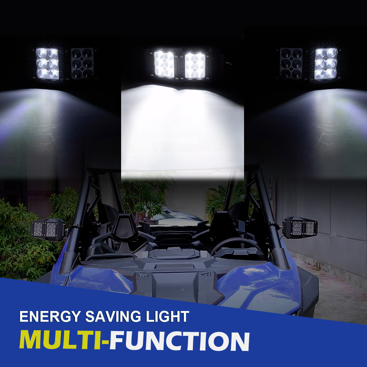 2PCS UTV Side Rear View Mirrors w/ Light for Polaris RZR 900 XP 1000 CAN-AM X3