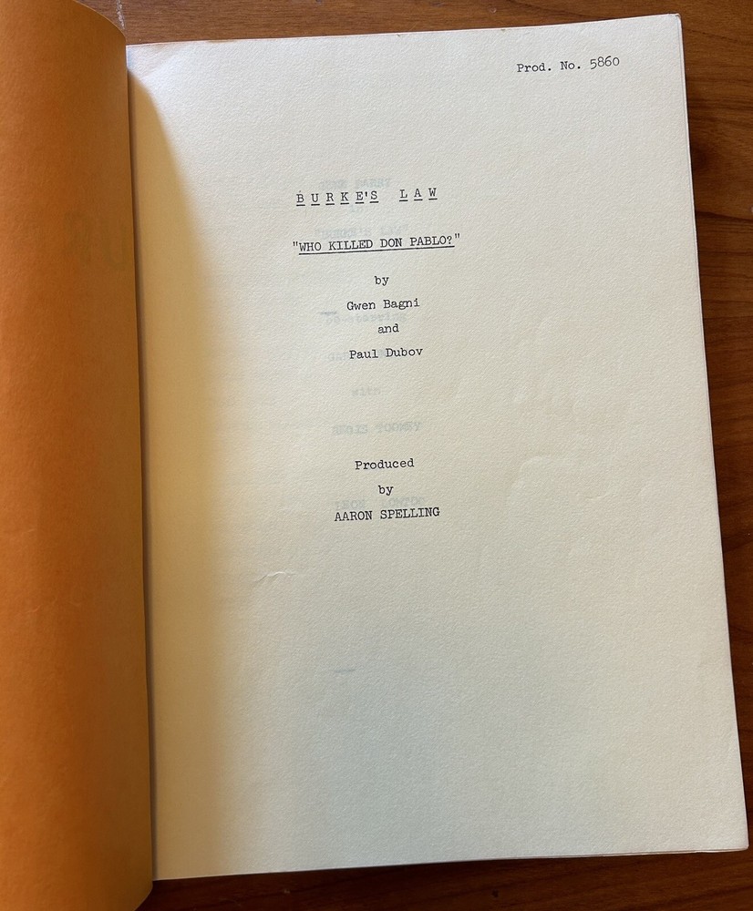 Burke’s Law Original TV Script