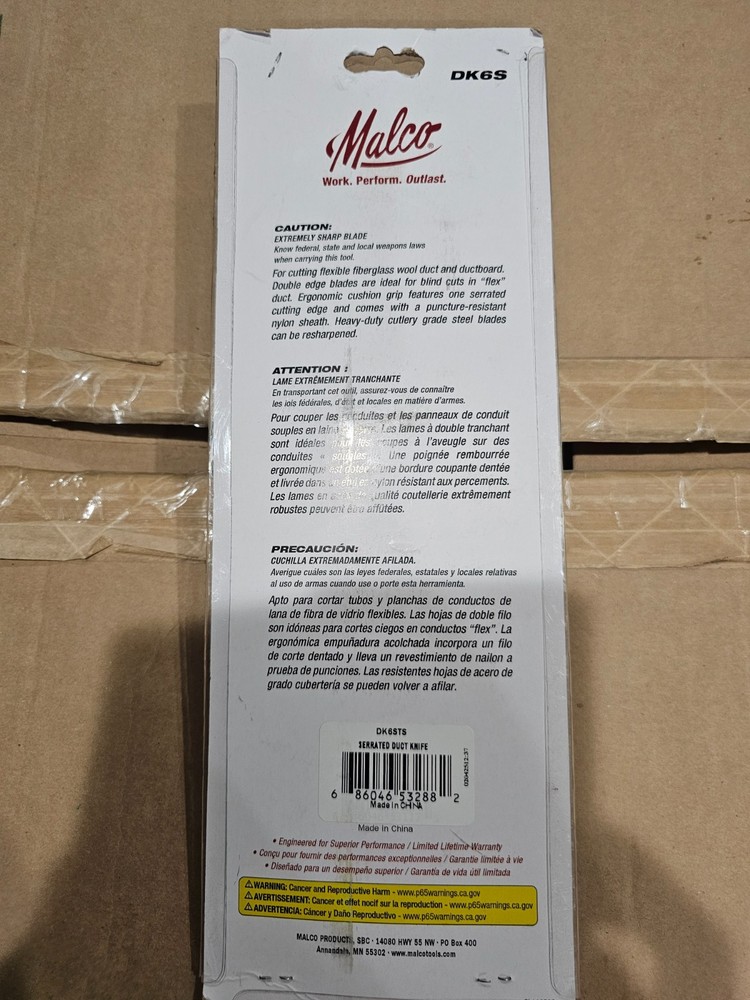 Malco Duct Knife with Serrated Edge