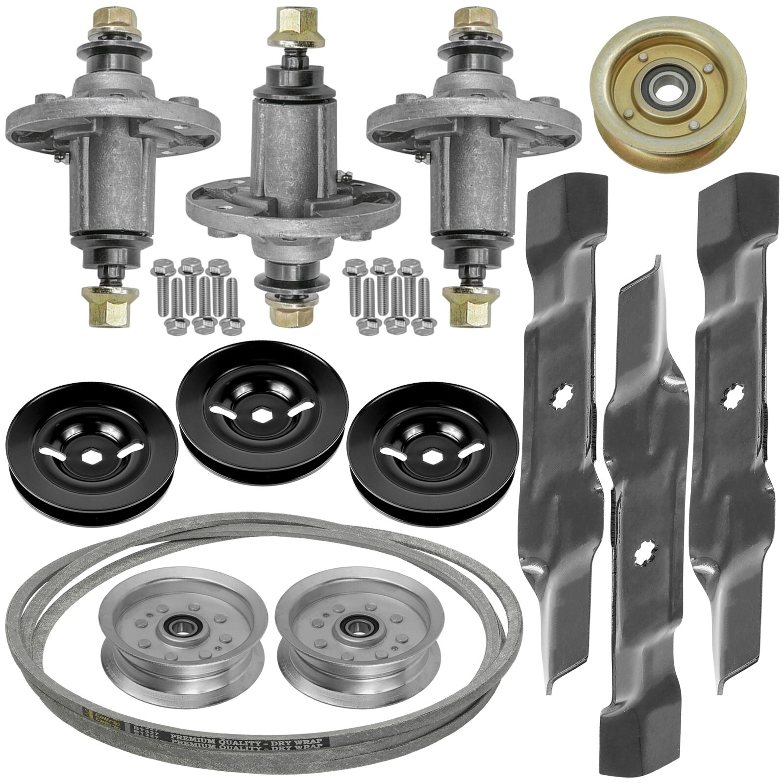 Spindle & Blade With Pulley & Belt For John Deere 145 155C D140 100 Series 48"