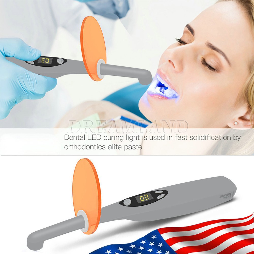 Dental LED Curing Light Lamp Wireless Composite Resin 3 Second USA