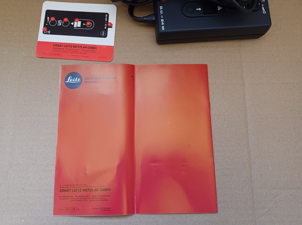 Leitz, Fade Control Unit Remote Control and Directions - for Pradovit Projector