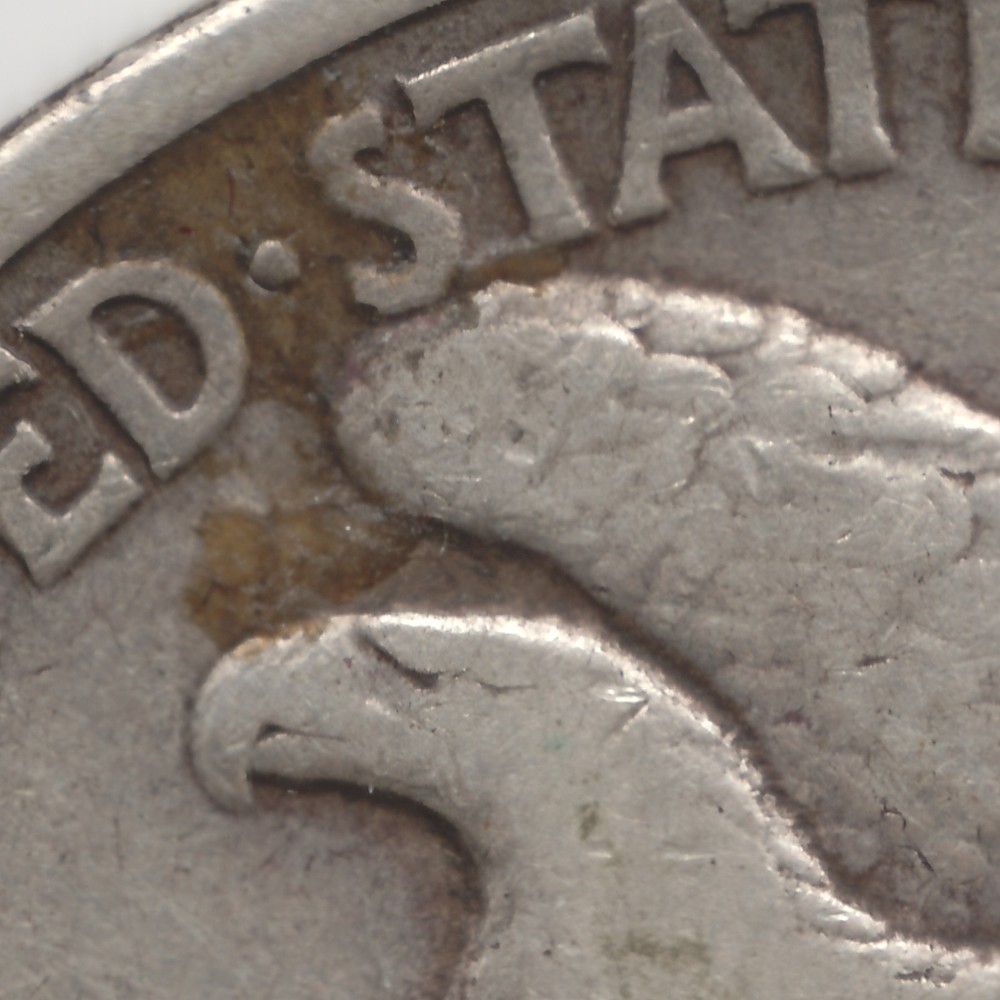 1921 S Walking Liberty Half Dollar, VF, scratched