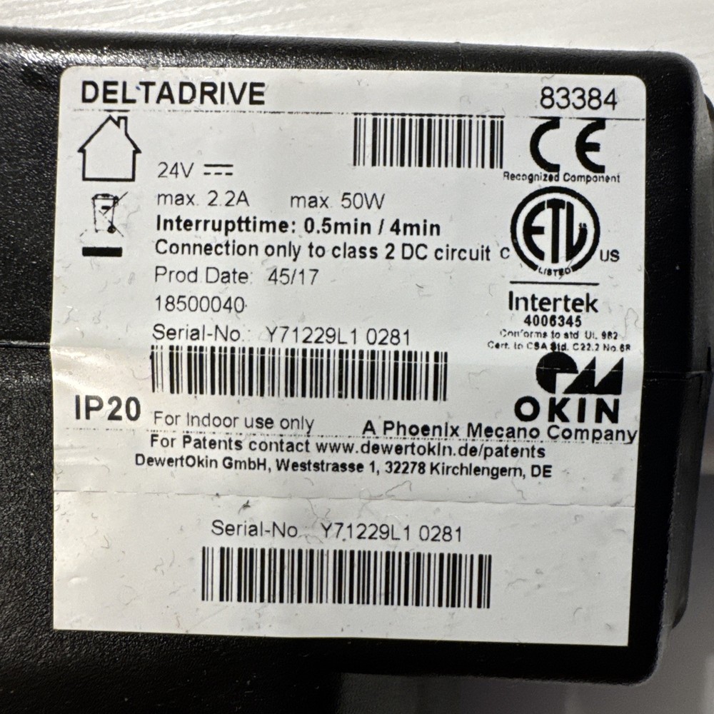 Okin - DELTADRIVE - 83384 - ACTUATOR MOTOR - Bed Motor