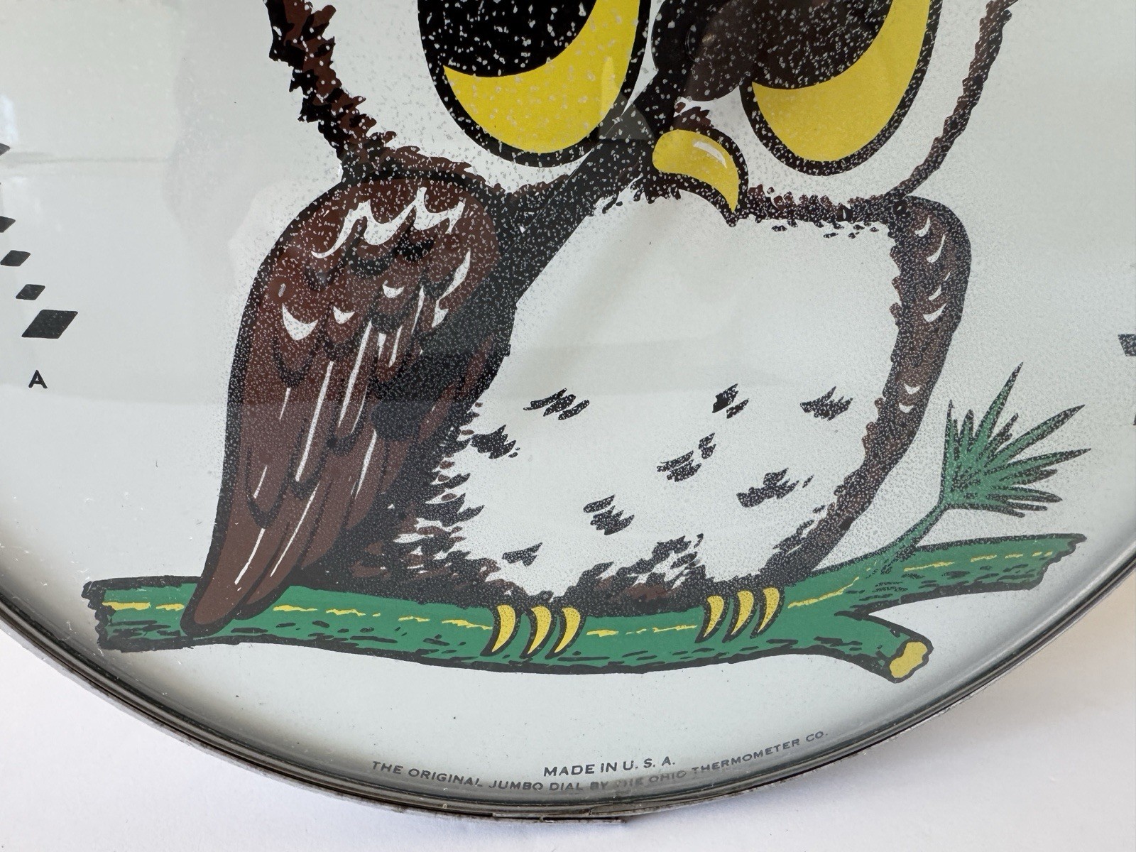 Vintage Original OWL Jumbo Dial Ohio Thermometer Company Outside USA SEE PHOTOS